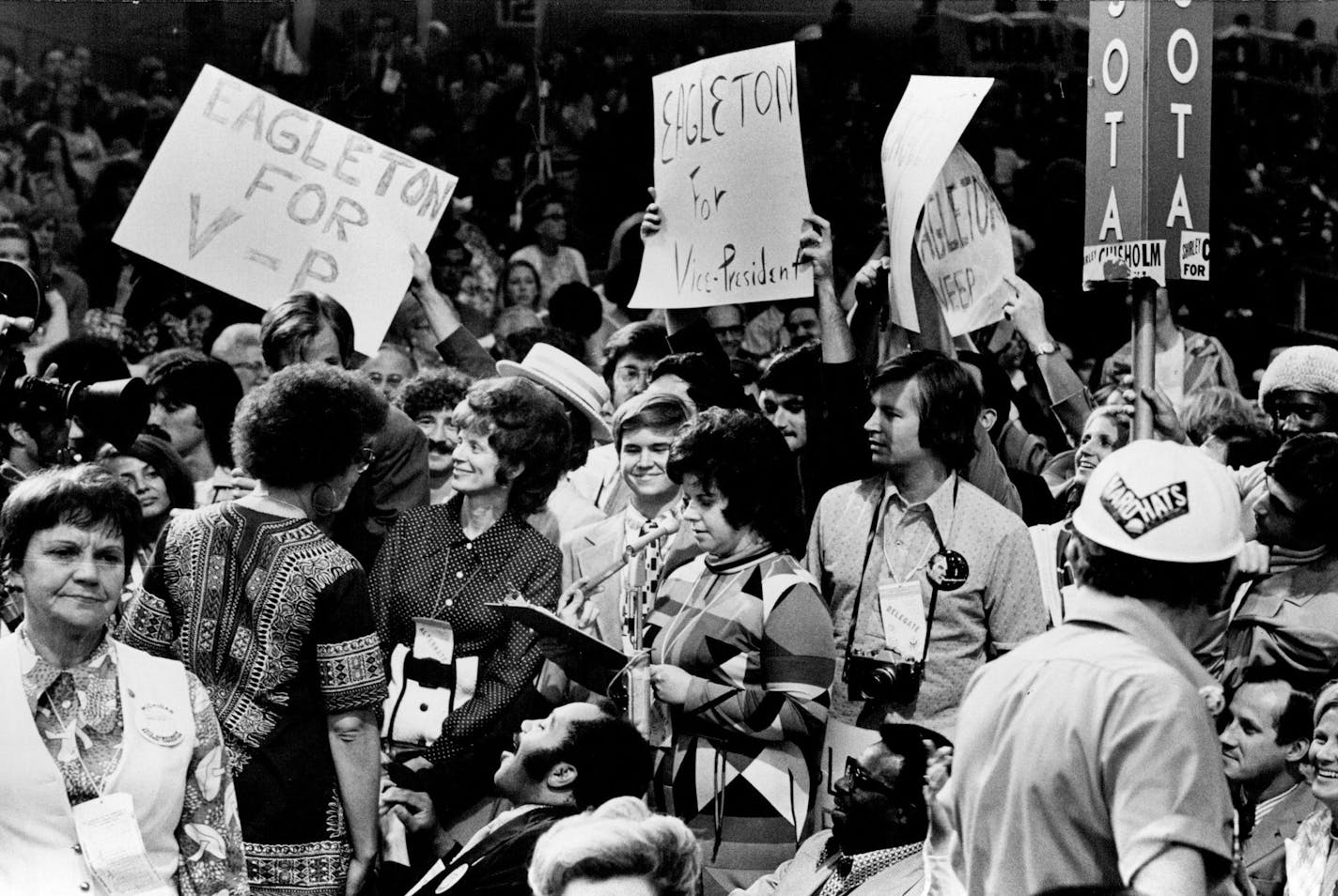 July 15, 1972 Minnesota delegates demonstrated and laughed while Koryne Horbal, a Democratic national committeewoman, read the vote for vice- presidential candidates. July 14, 1972 Earl Seubert, Minneapolis Star Tribune