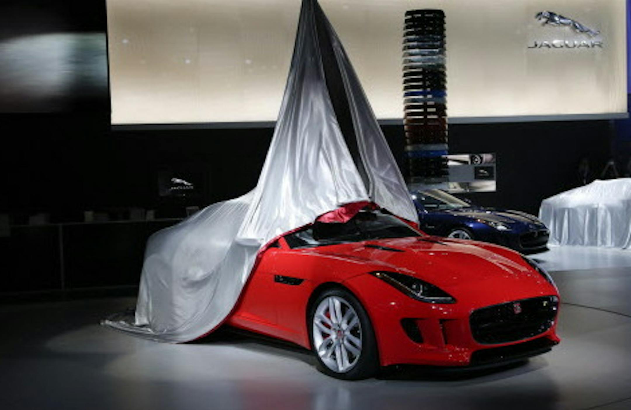 The Jaguar F-Type Coupe is introduced at the Los Angeles Auto Show in Los Angeles, Wednesday, Nov. 20, 2013. (AP Photo/Chris Carlson)