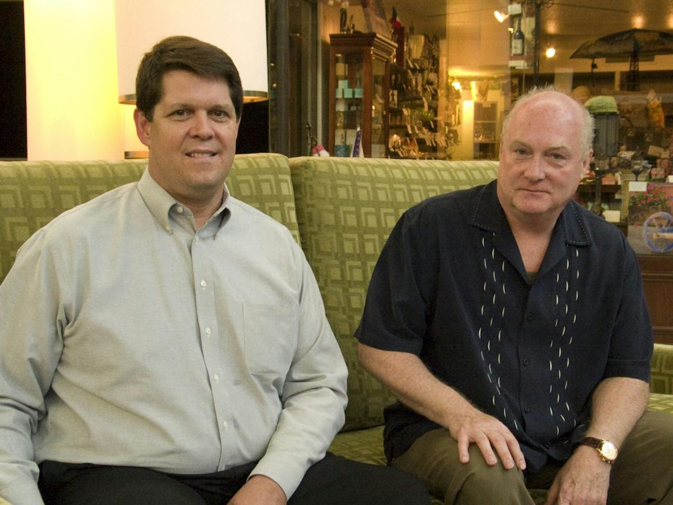 PHOTO BY DAN BROWNING. Left to right, Chris Pettengill and business partner Jerry Durand, both of Wealth Survival.