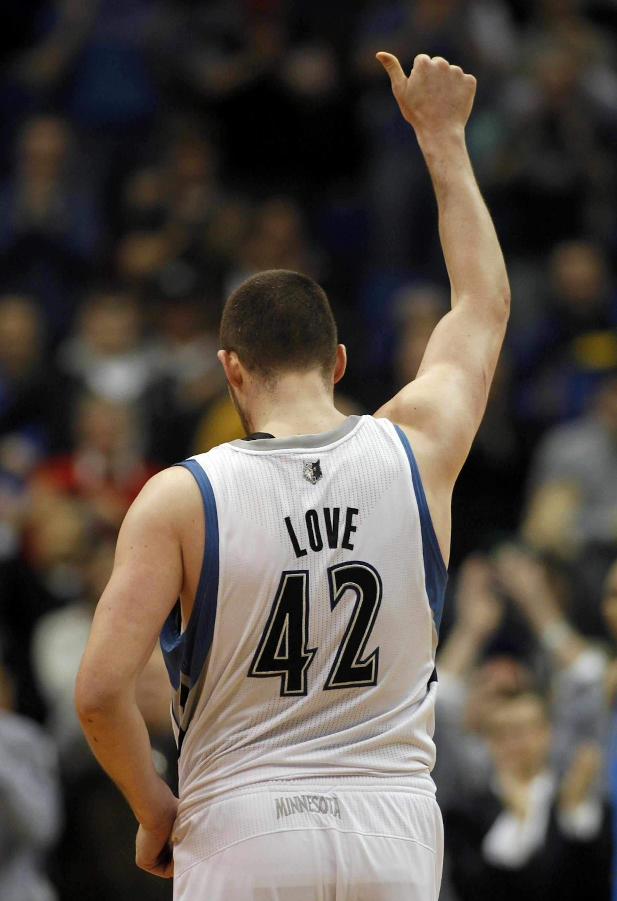 At the Target Center in a game between the Timberwolves and the Mavericks, Kevin Love (42) tied Moses Malone with his 51st consecutive double-double game.