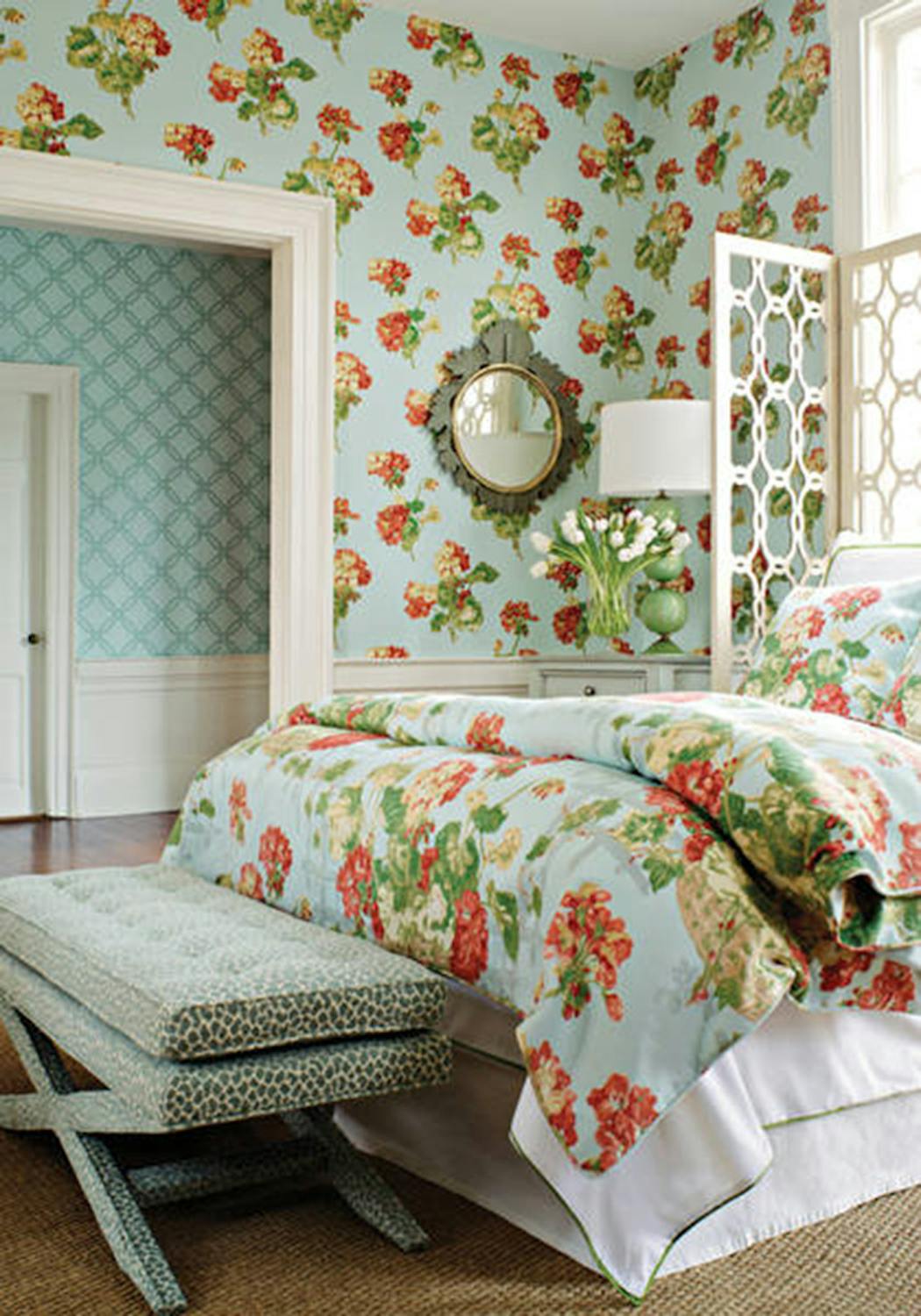 Grandmillennial style is all about celebrating pattern, texture and color from floor to ceiling.