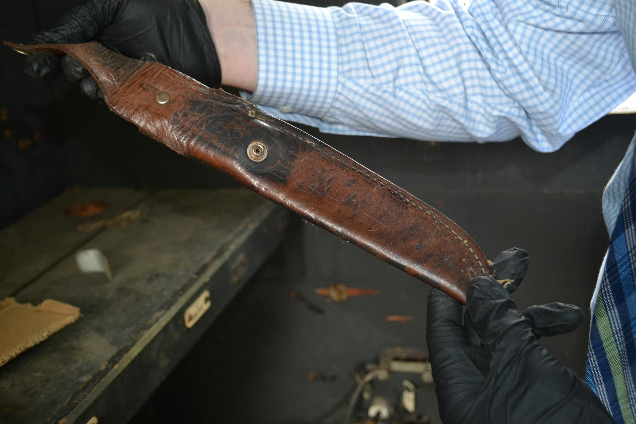 Knife sheath found with the body