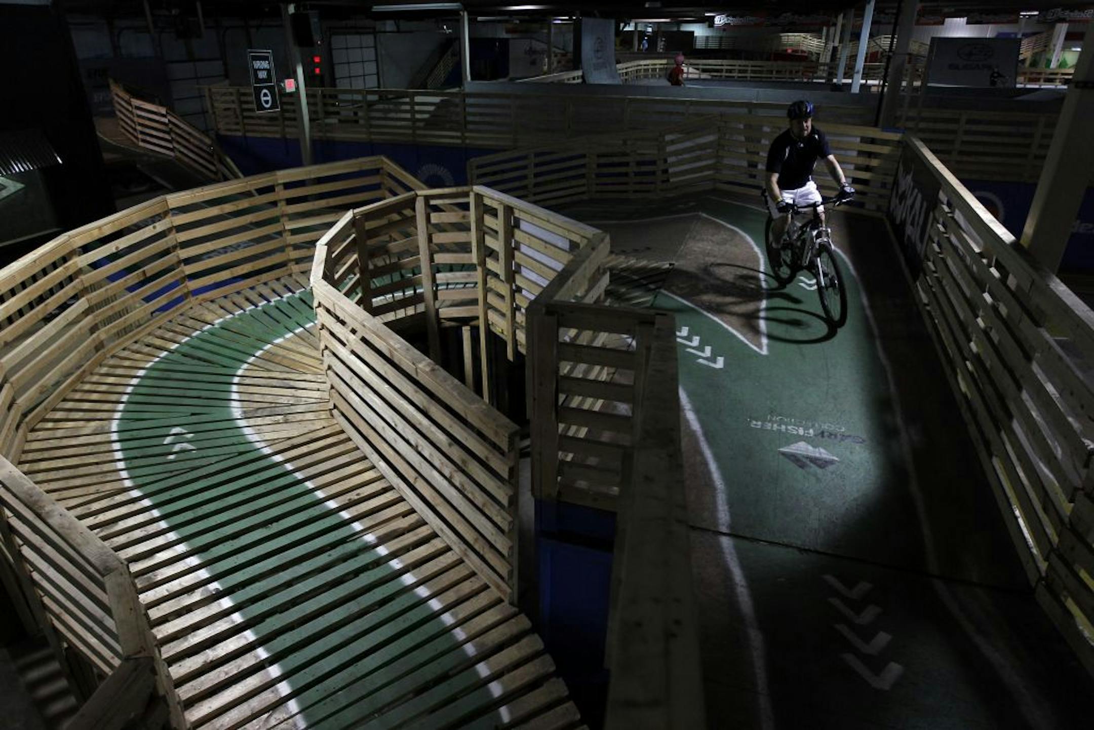Bicyclists of every age and skill level can find a challenge at Ray's Indoor Mountain Bike Park in Milwaukee.