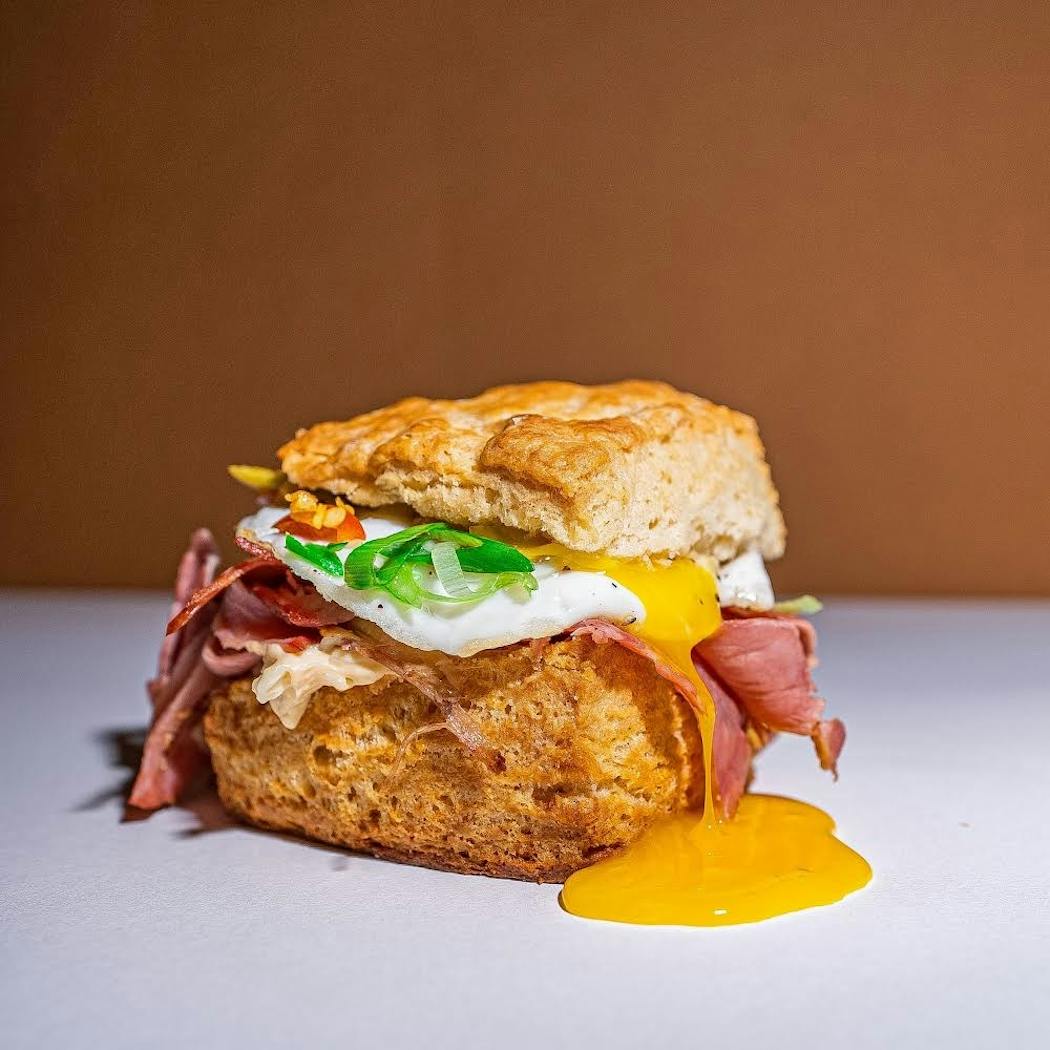 Hot Hands’ signature biscuit is the building block for a standout breakfast sandwich.