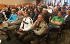 A full house, including new Washington County Sheriff Dan Starry (second from right in first row), listened May 9 to discussion at the County Board me