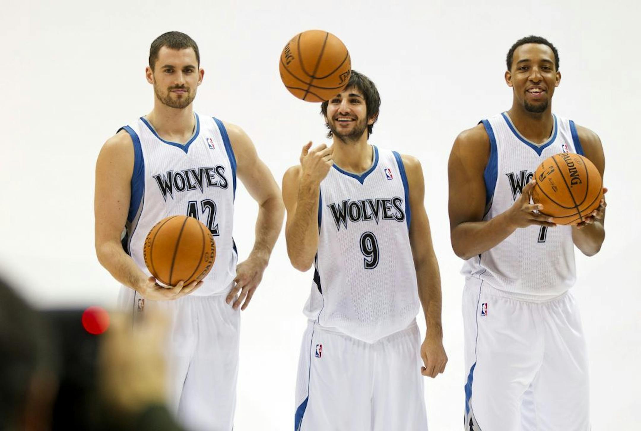 Kevin Love (42), Ricky Rubio (9) and Derrick Williams (7) are the Wolves participants in All-Star weekend festivities.