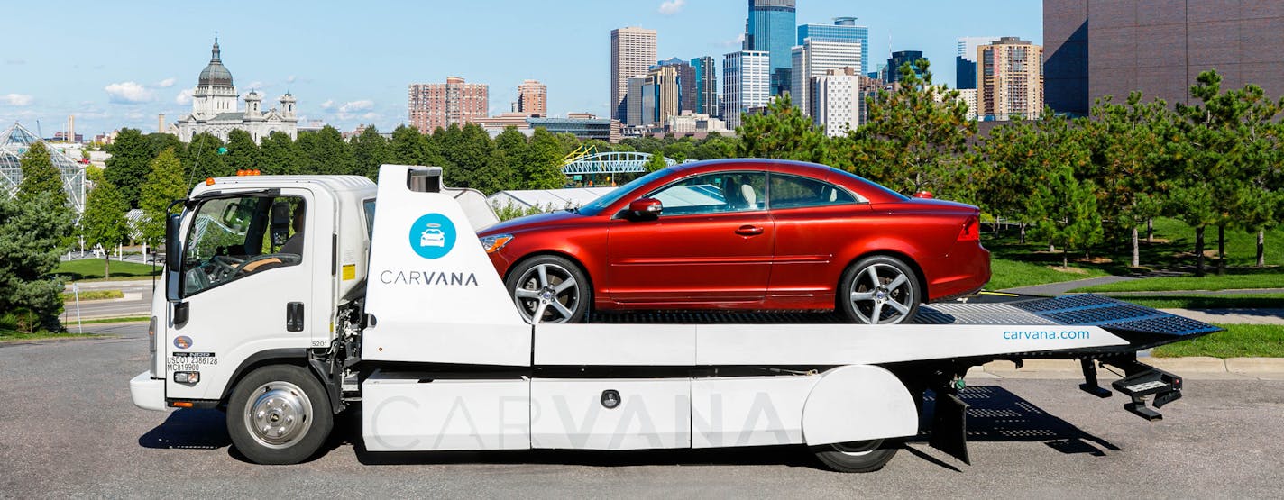 Carvana, a Phoenix-based online seller of used cars, has started service in the Twin Cities.