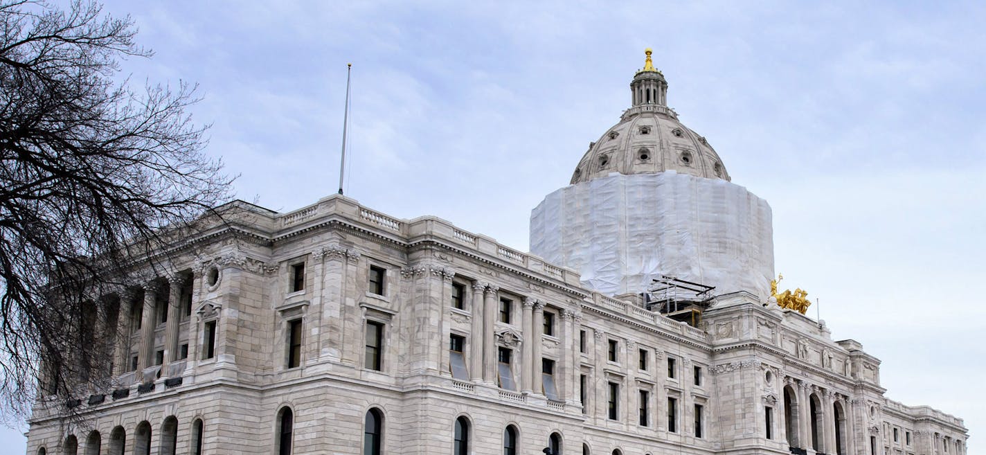 Steps at the main south entrance of the State Capitol are in the process of being restored.