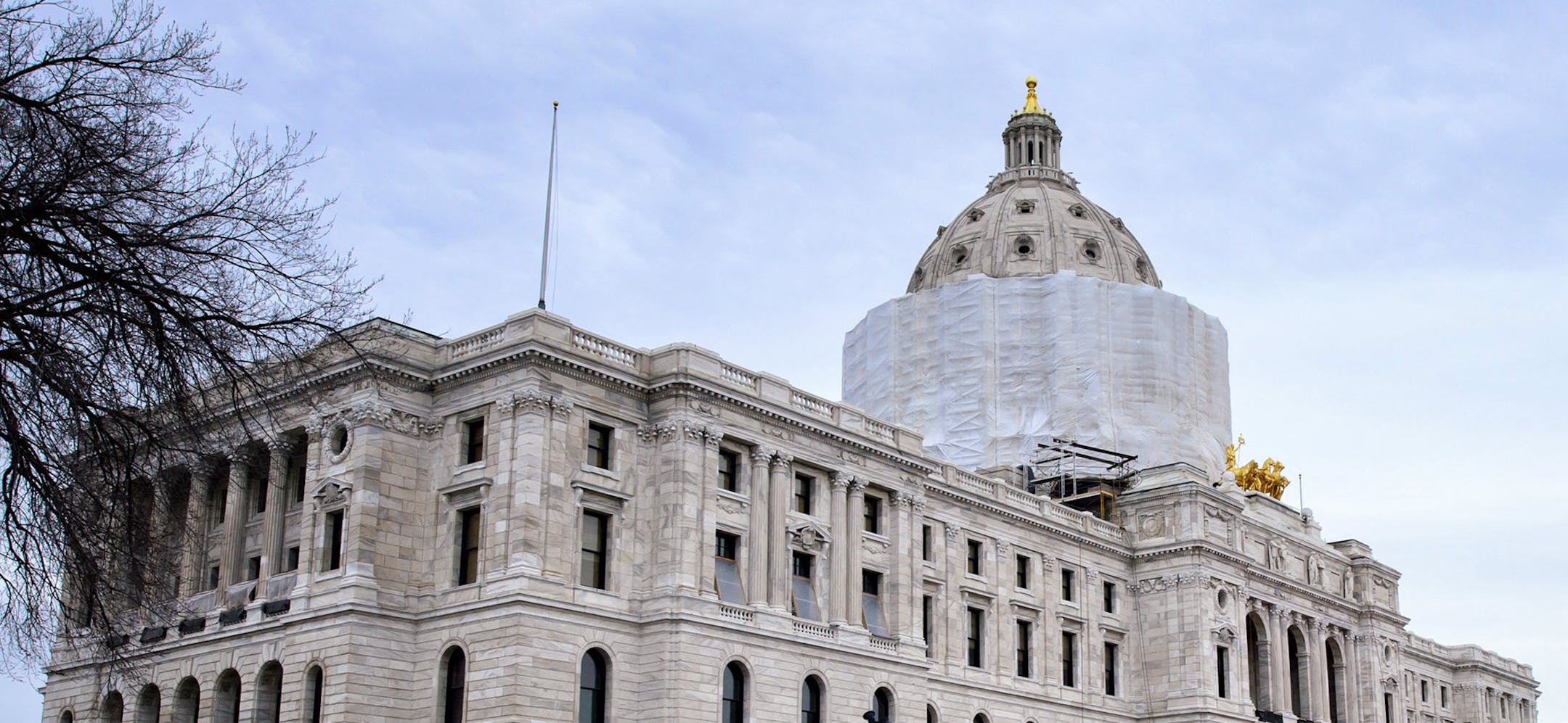 Steps at the main south entrance of the State Capitol are in the process of being restored.
