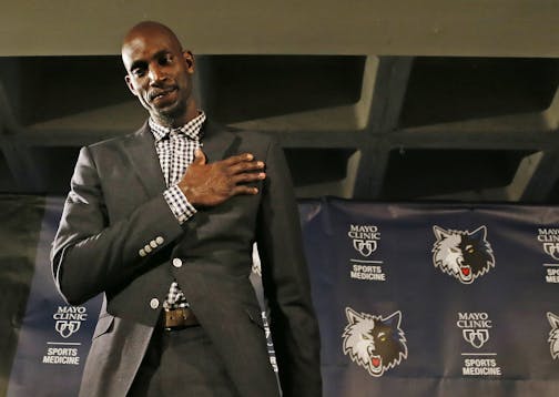 Kevin Garnett was introduced to the Twins Cities media at Target Center Tuesday February 24, 2015 in Minneapolis , MN.] Jerry Holt/ Jerry.Holt@Startribune.com