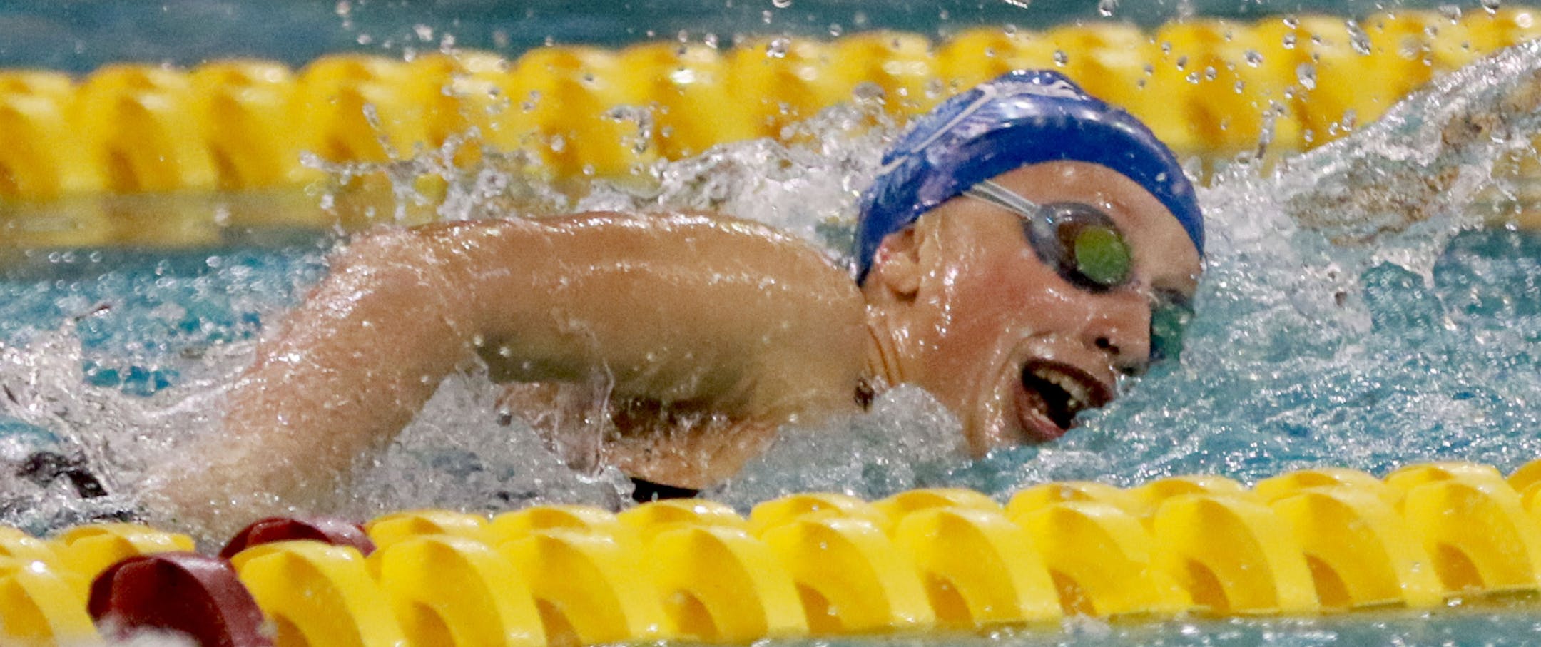 Isabelle Stadden of Blaine High swims the freestyle en route to winning the 200 IM with a time of 2:02.81 during the Class 2A high school girls' swimming and diving state meet finals Friday, Nov. 18, at the University of Minnesota Aquatic Center in Minneapolis, MN.] (DAVID JOLES/STARTRIBUNE)djoles@startribune.com Class 2A high school girls' swimming state meet finals