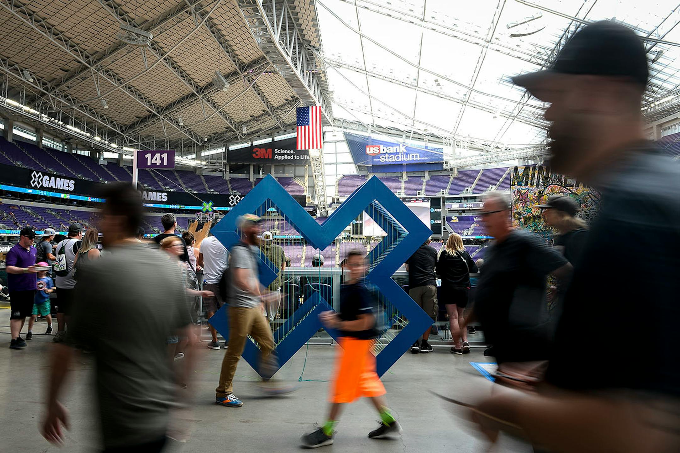 The scene in US Bank Stadium during the fourth and final day of the X Games Sunday.