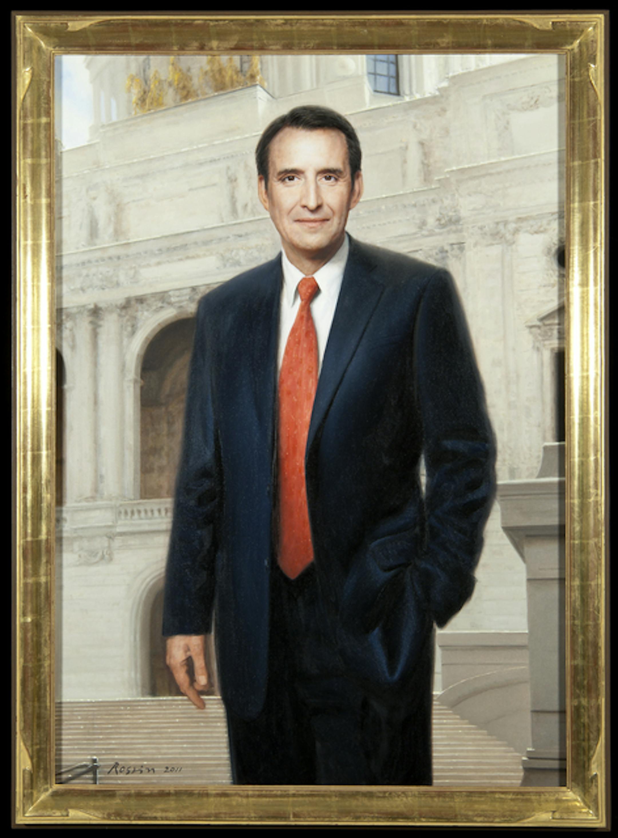 Former Gov. Tim Pawlenty's official portrait was painted by Atlanta-based artist Ross Rossin.