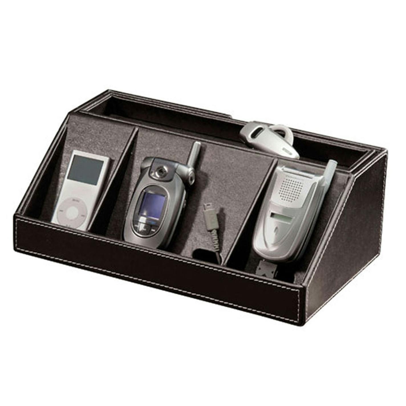 4-Pod faux leather recharging station