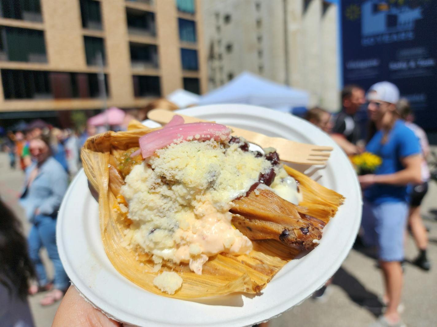 Tamale from Chef Shack at Mill City Farmers Market