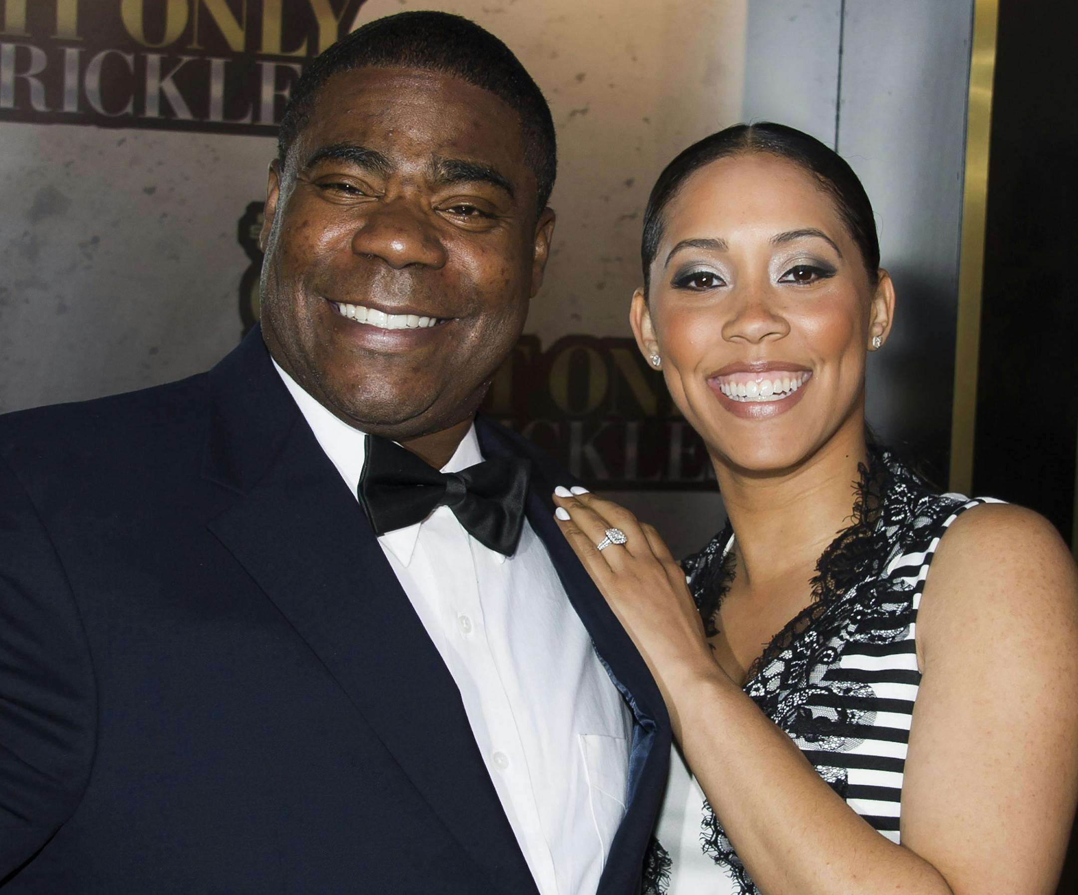 FILE - In this Tuesday, May 6, 2014, file photo, Tracy Morgan and Megan Wollover attend One Night Only: An All-Star Tribute To Don Rickles, in New York. Morgan married fiancee Wollover, Sunday, Aug. 23, 2015, according to Morgan's publicist, Lewis Key. Their 2-year-old daughter was in attendance. It is Morgan's second marriage. (Photo by Charles Sykes/Invision/AP, File)