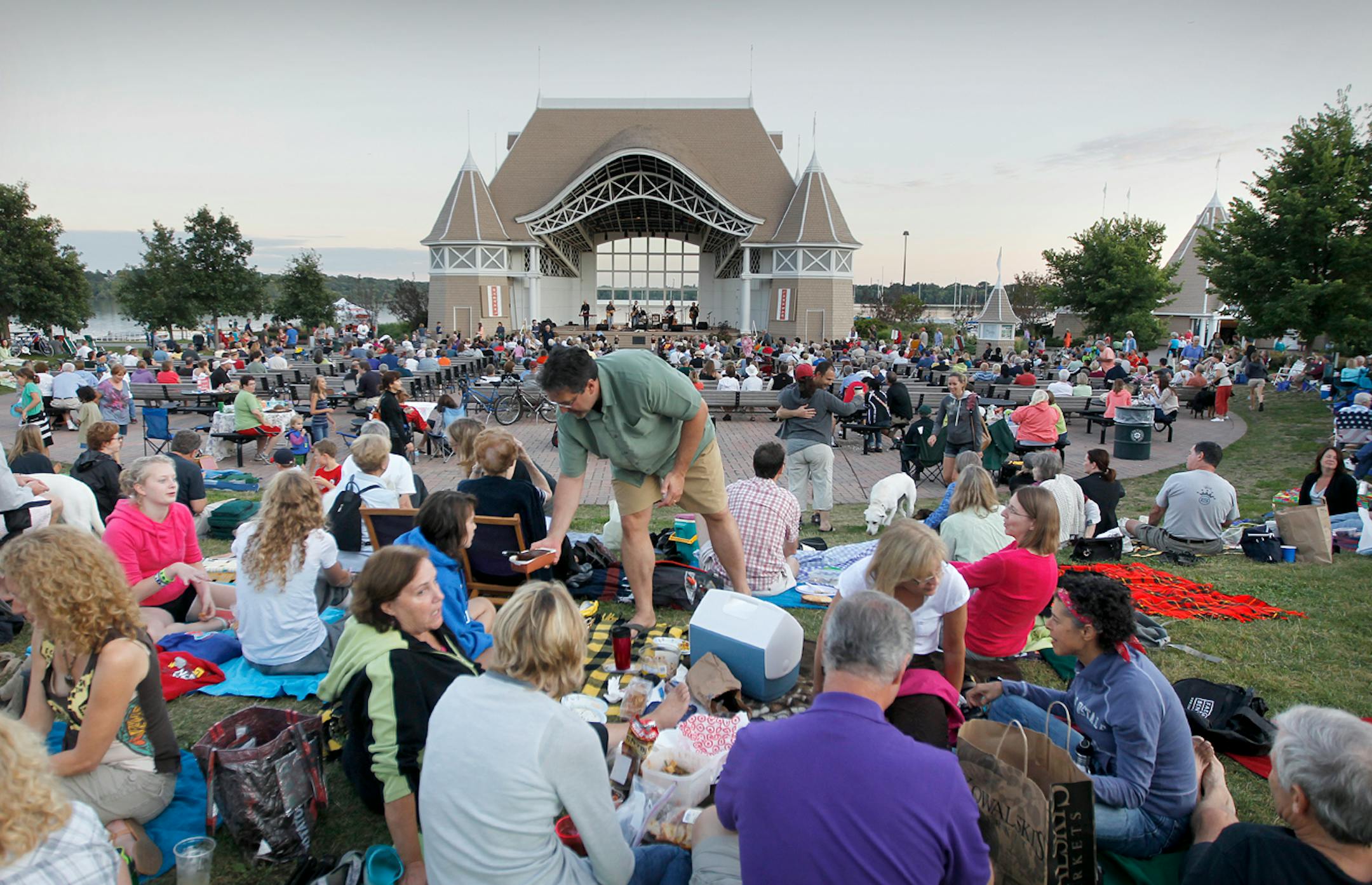 The Melvilles played at the Lake Harriet Bandshell as people dined, danced, relaxed and reveled in a perfect late-summer evening in Minneapolis.