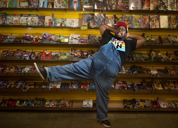 Twin Cities rapper Nur-D poses for a portrait at Source Comics.