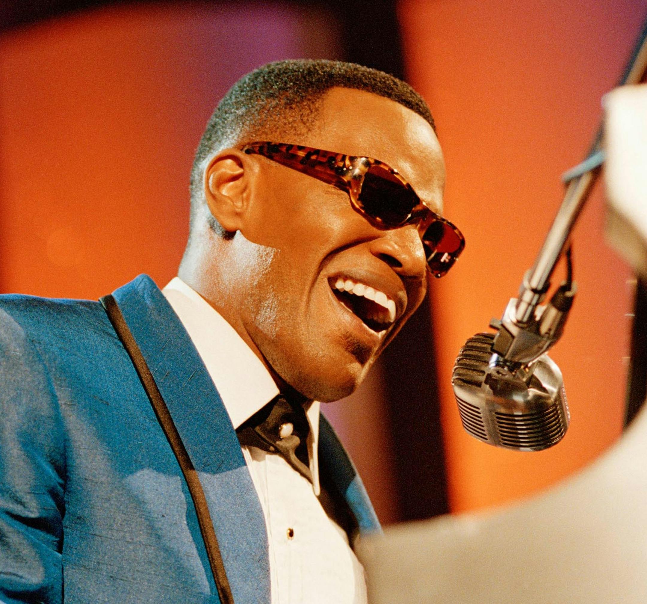 Actor Jamie Foxx portrays musician Ray Charles in this scene from Universal Pictures' "Ray," in this undated publicity photo. "Ray" will be one of numerous movies shown at the Toronto International Film Festival, which begins its 10-day run Thursday, Sept. 9, 2004. (AP Photo/Alex Dukay, Sony Pictures Classics) (AP Photo/Nicola Goode, Universal Pictures)