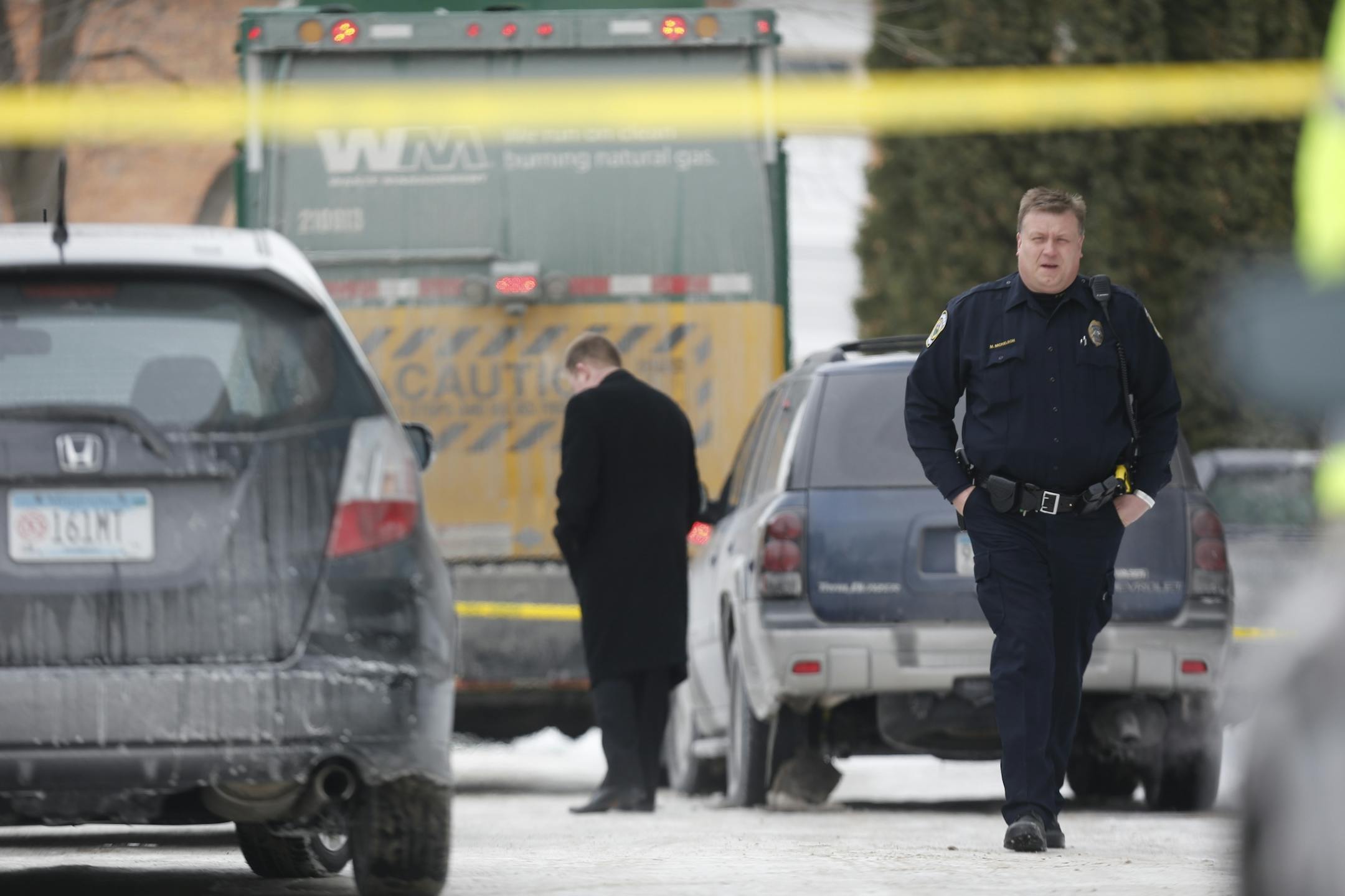 A body was found near a dumpster on the 900 block of Hillwind Road NE., according to the Anoka County Sheriff's Office.