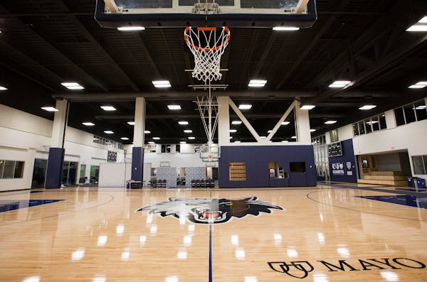 The practice court for the Timberwolves at Mayo Clinic Square in downtown Minneapolis