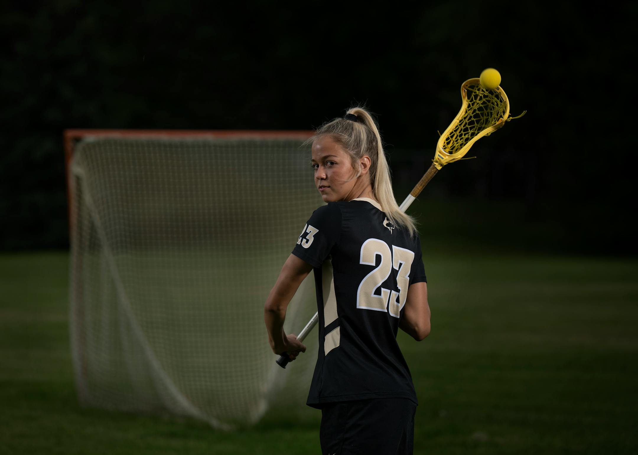 Lacrosse Metro Player of the Year Claire Nelson, of Andover posed for a portrait in Andover Minn., on Sunday , June 12, 2022.