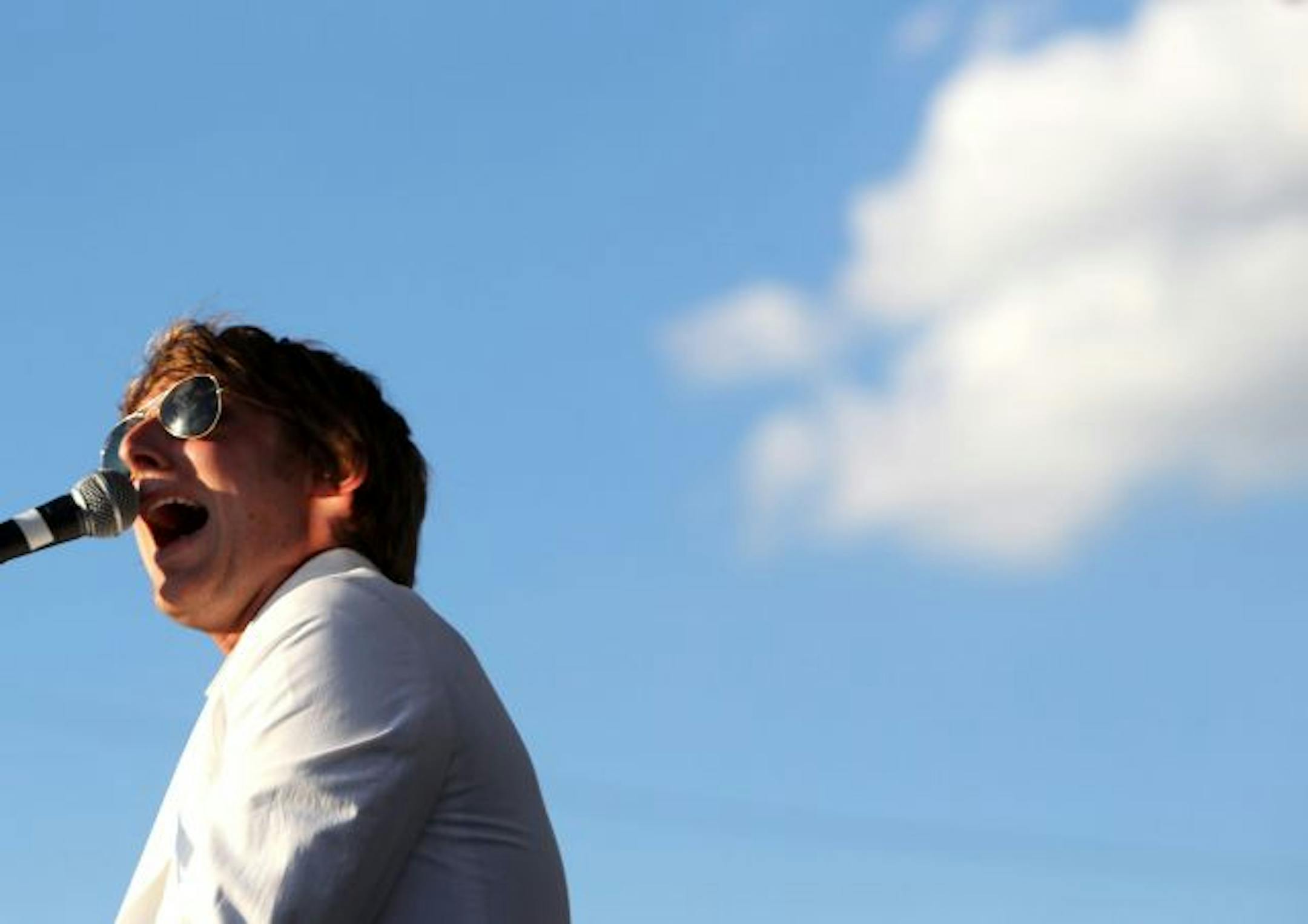 Eric Hutchinson performed at the Basilica Block Party in Minneapolis last month.