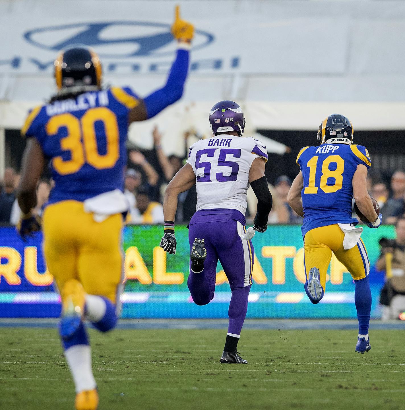 Cooper Kupp caught a 70-yard touchdown pass in the second quarter. ] CARLOS GONZALEZ &#xef; cgonzalez@startribune.com &#xf1; September 2, 2018, Los Angeles, CA, LA Memorial Coliseum, NFL, Minnesota Vikings vs. Los Angeles Rams