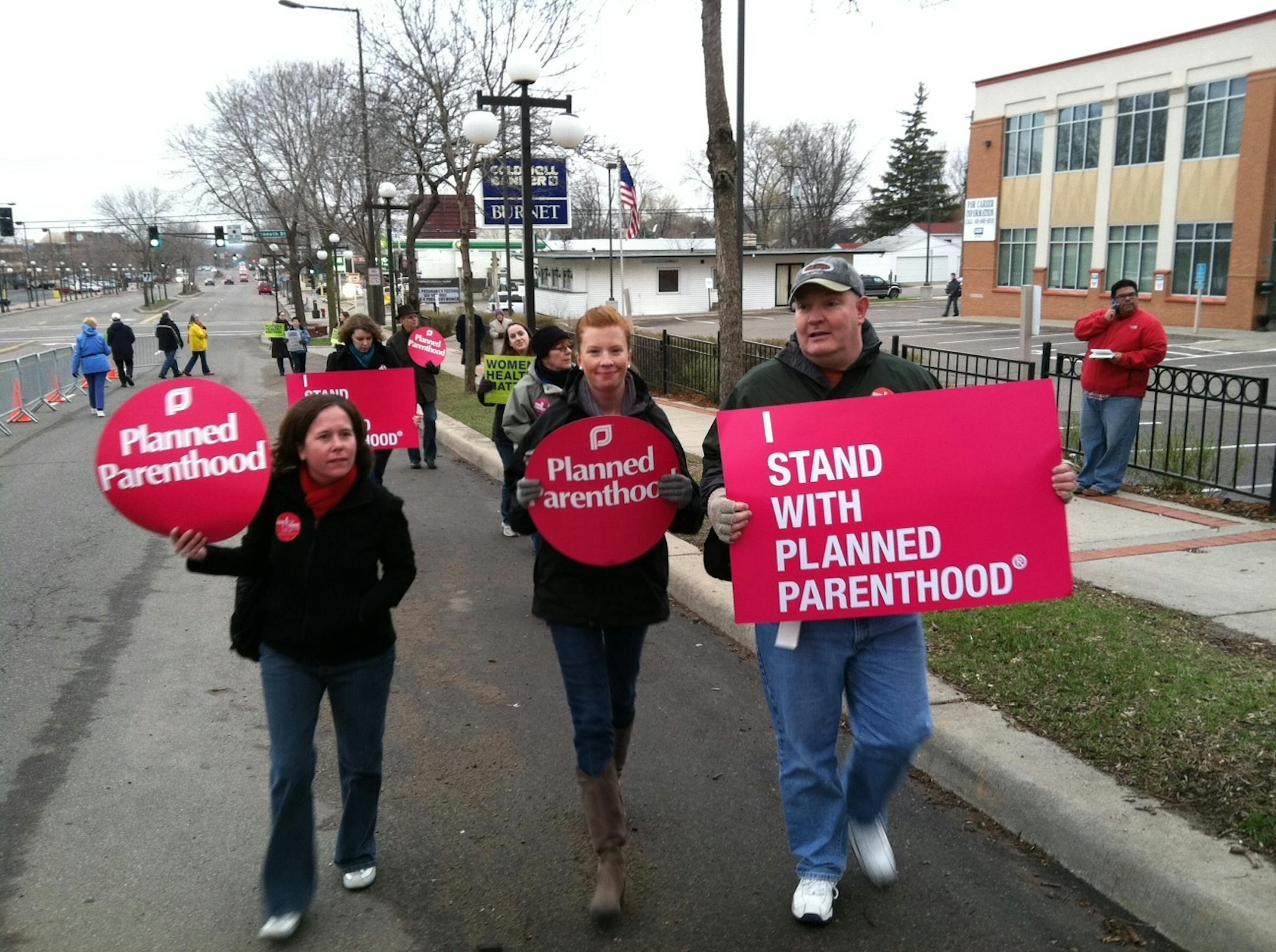 (April 2011): Supporters of Planned Parenthood marched early Friday morning in advance of an annual Good Friday protest outside the organization's St. Paul location.