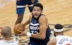 Karl-Anthony Towns drove to the basket in the second half.