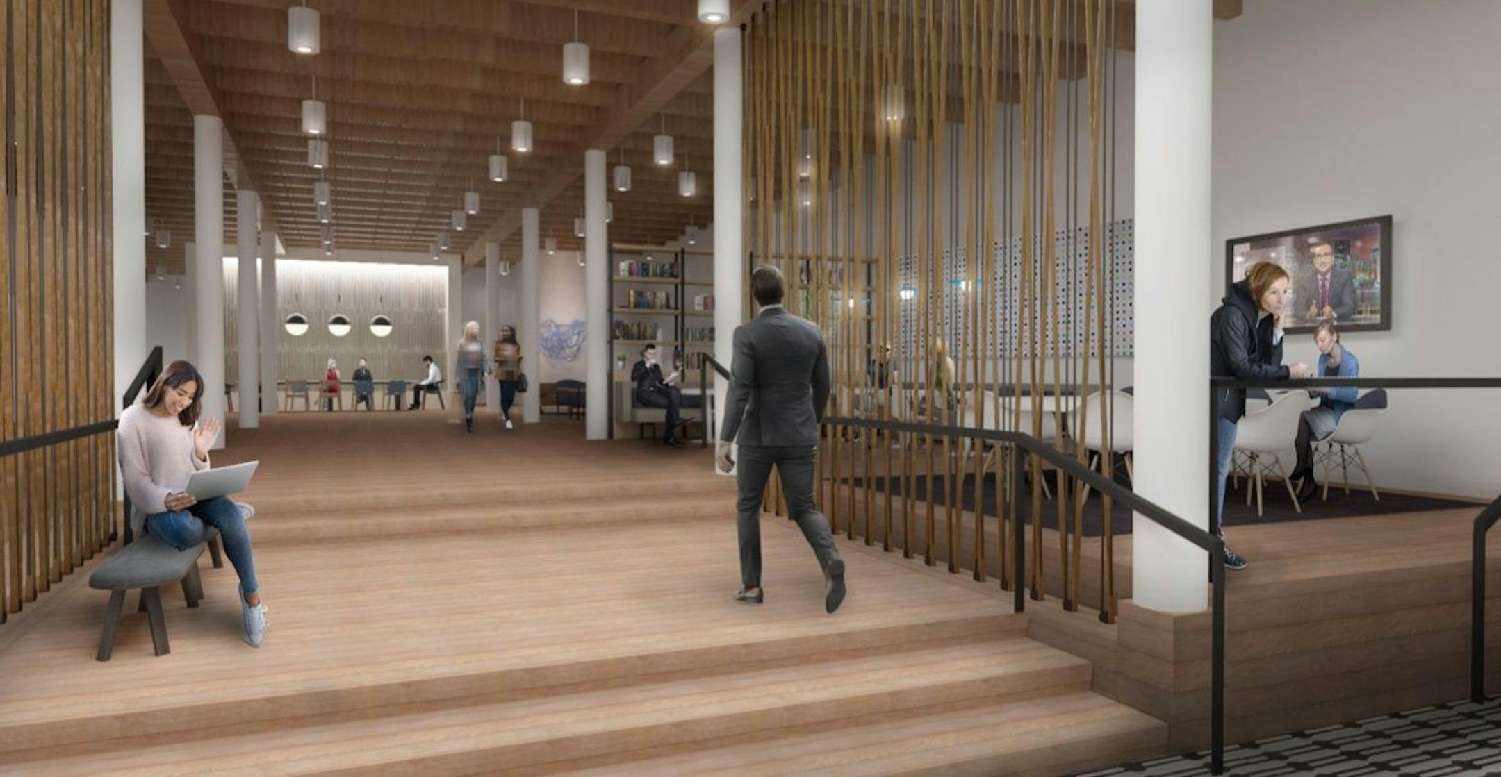 The historic Kickernick building in Minneapolis is under renovation.
Rendering courtesy United Properties