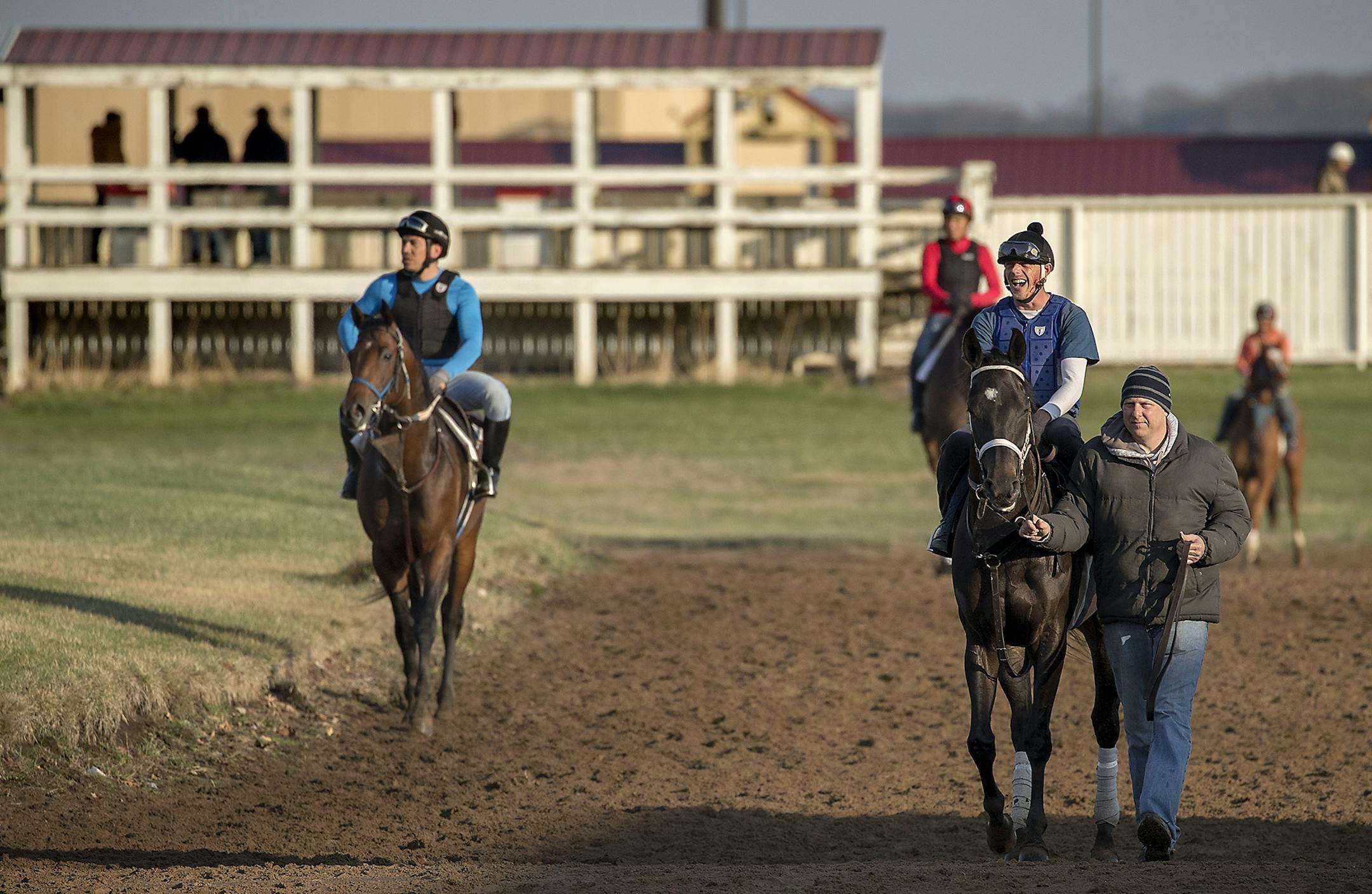 Trainers, jockeys, and staff worked to get ready for Canterbury Park's opening weekend, Wednesday, May 2, 2018 in Shakopee, MN.
