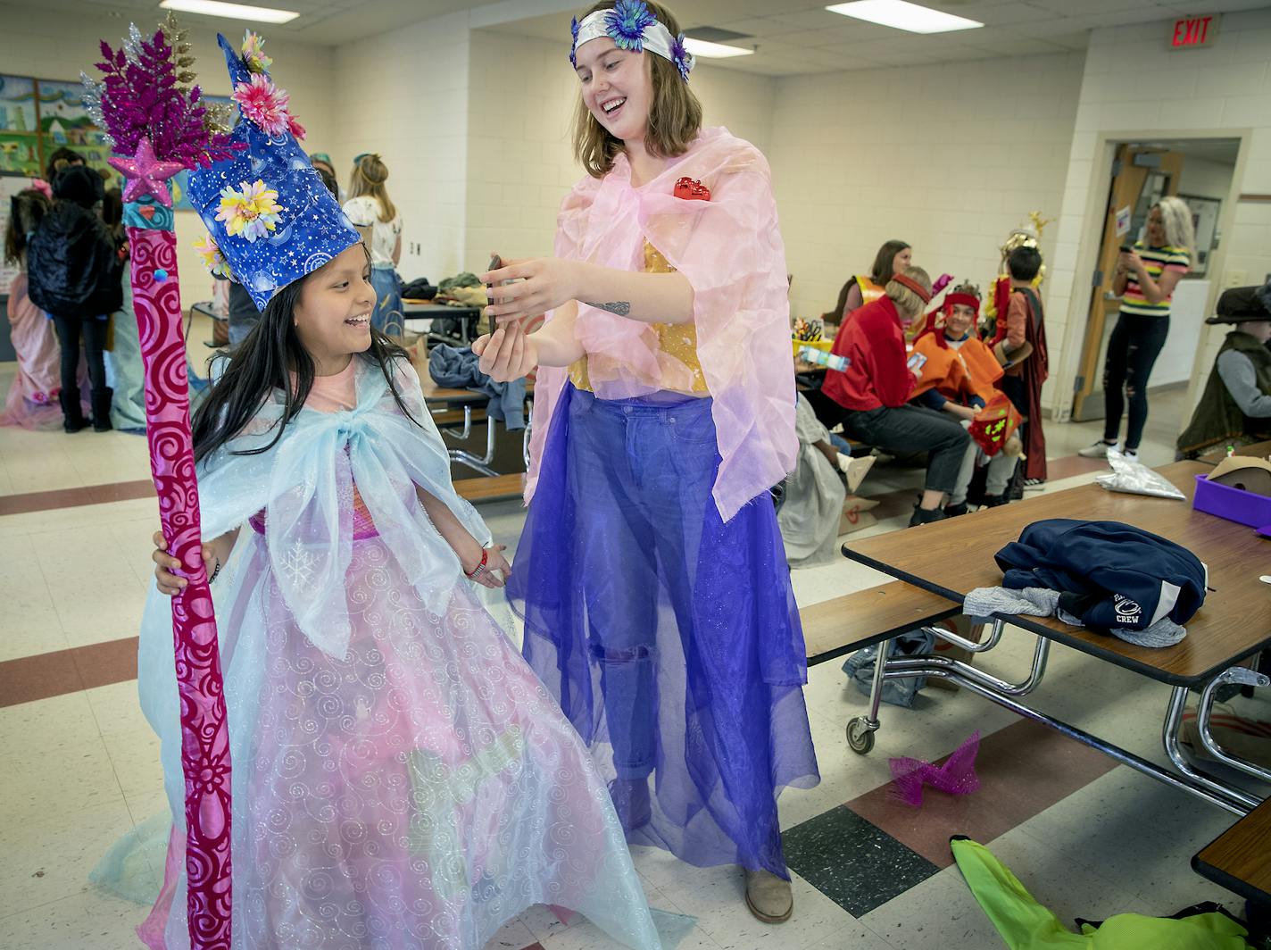 Nine-year-old Jocelyn Lara modeled the "Princess Luna" costume she created with mentor Emma Dalenberg. The 25-year-old nonprofit matches kids with adults from the local ad world.