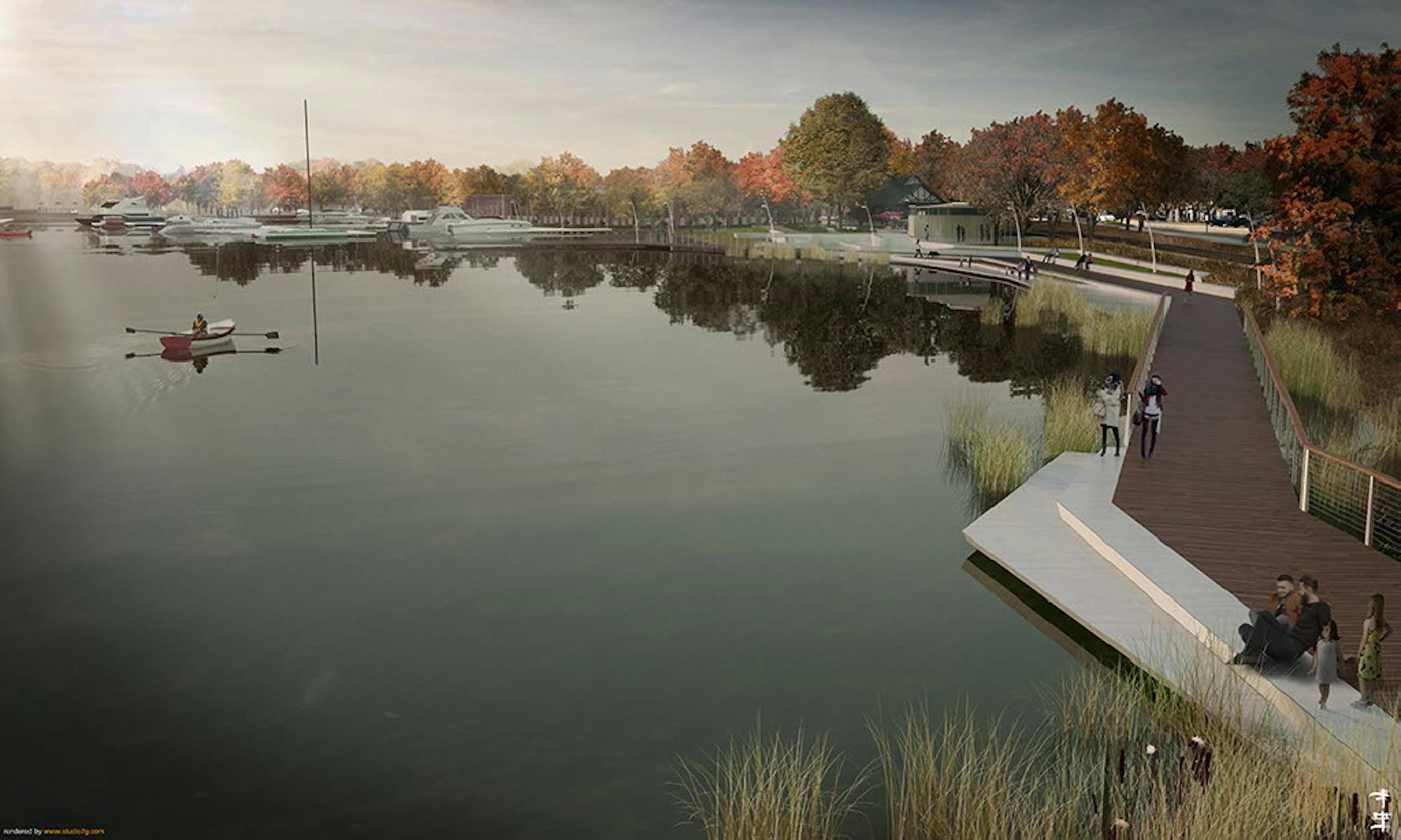 Rendering from Civitas, a Denver-based landscape architecture and urban design firm, of the proposed new lake walk on Lake Minnetonka in Wayzata.