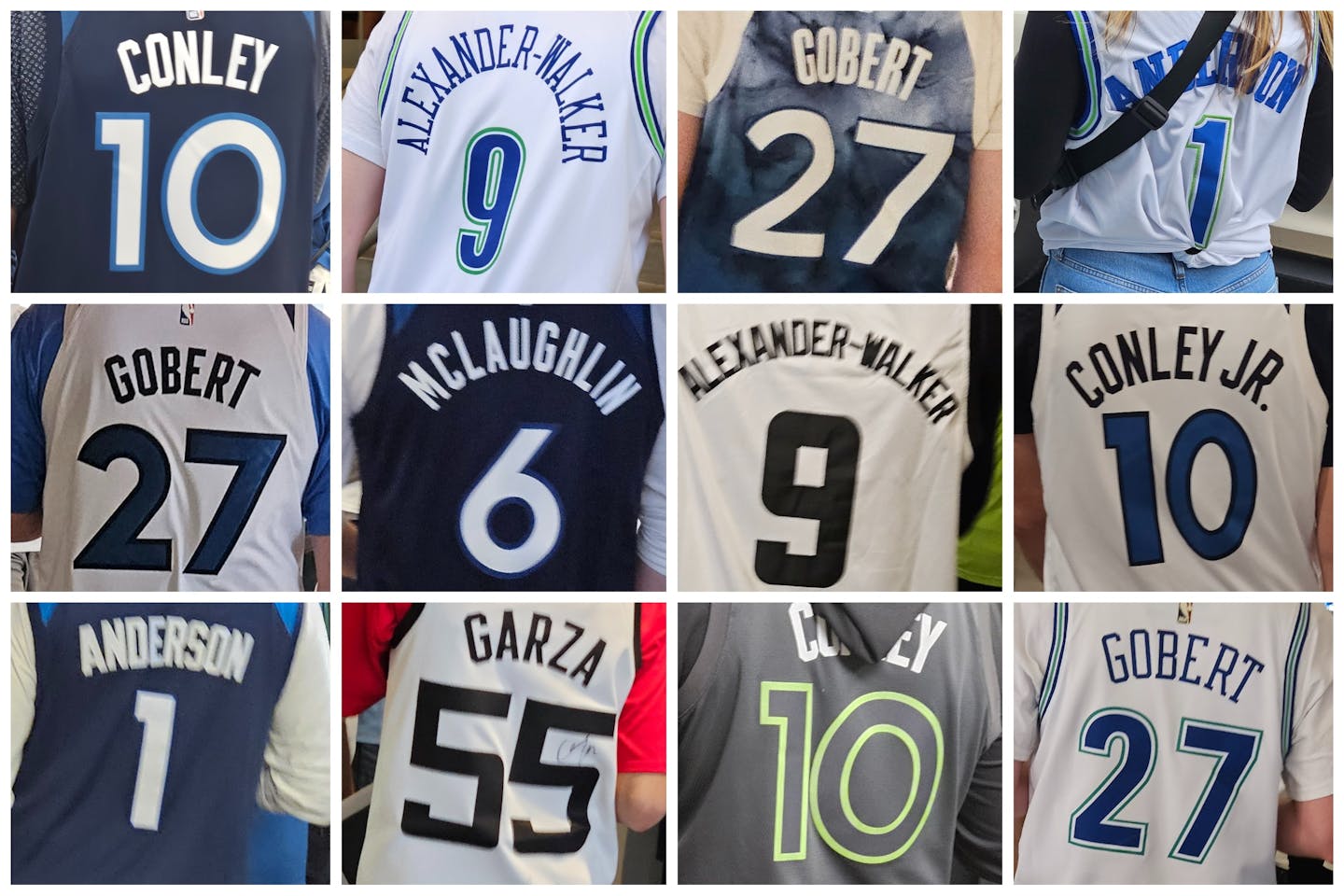 Kyle Anderson, Nickeil Alexander-Walker, Mike Conley, Luka Garza, Rudy Gobert and Jordan McLaughlin. 