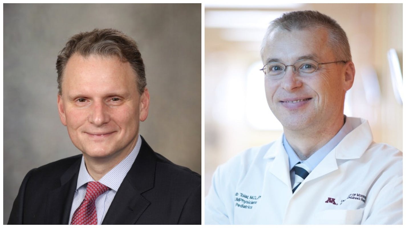 Dr. Andre Terzic, left, director of Mayo's Center for Regenerative Medicine, and Dr. Jakub Tolar, current dean of the University of Minnesota's Medical School and former director of the U's Stem Cell Institute, co-lead the state program, with the goal of turning Minnesota into the "Silicon Valley of regenerative medicine."