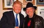 Donald Trump, left, tweeted this photo of himself with Neil Young.