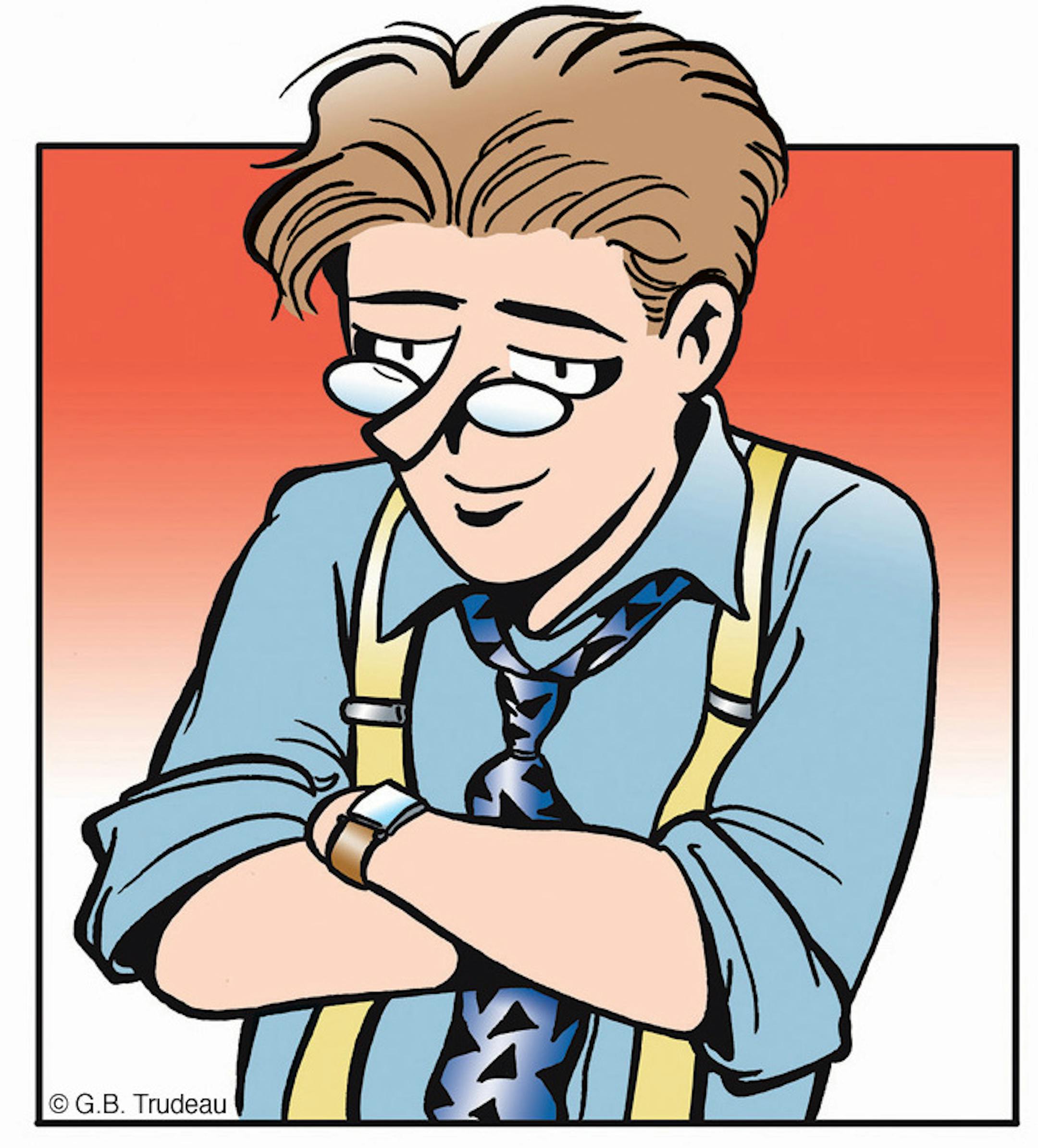 Garry Trudeau's "Doonesbury" character Mike Doonesbury. Provided by Universal Uclick.