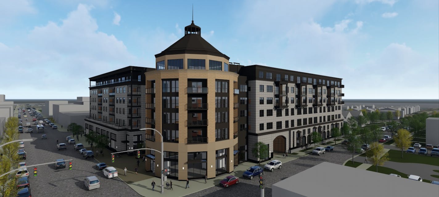 Rendering of the project planned for the old Sons of Norway lot.