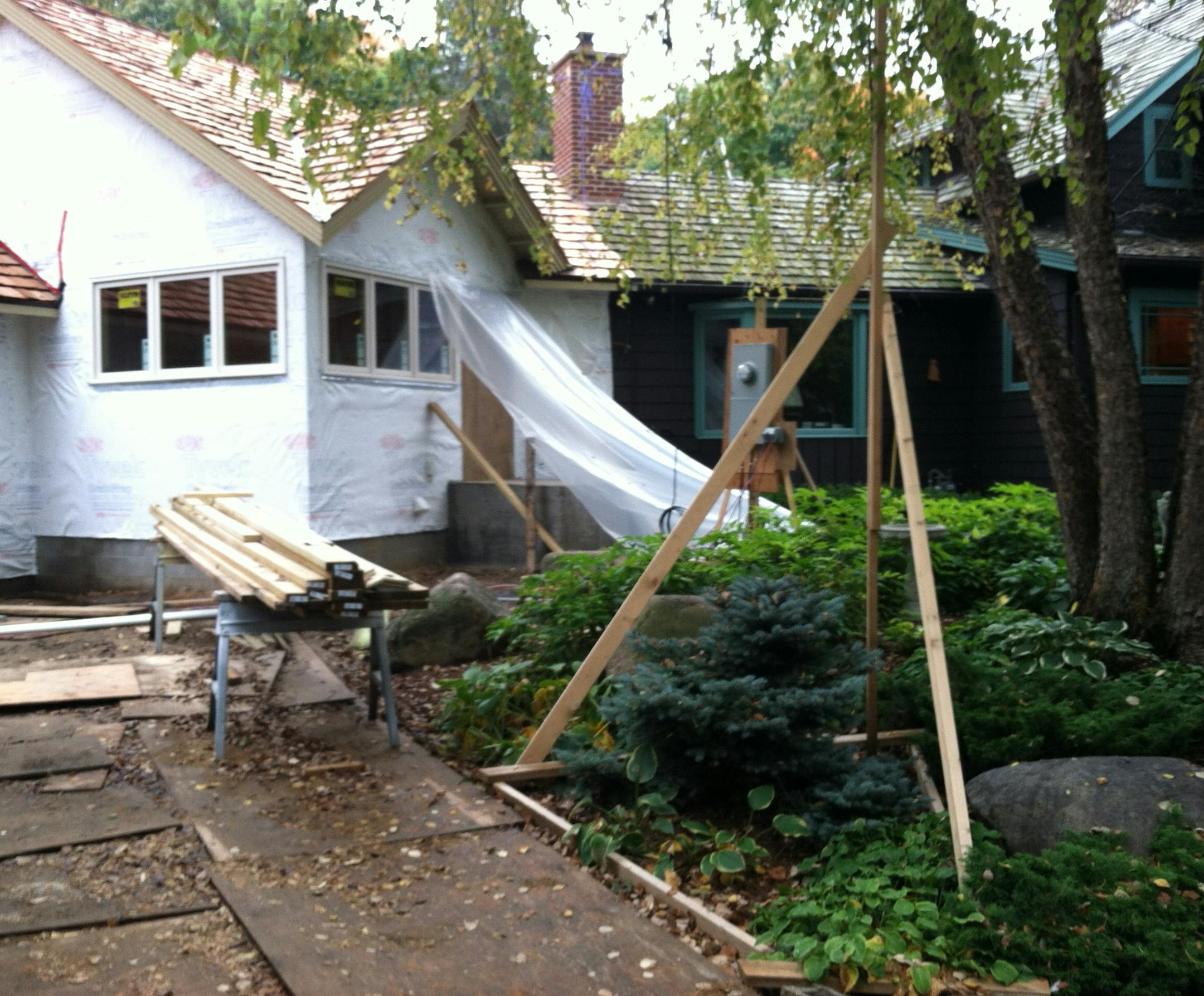 BEFORE: The area was a mess after a garage was relocated.