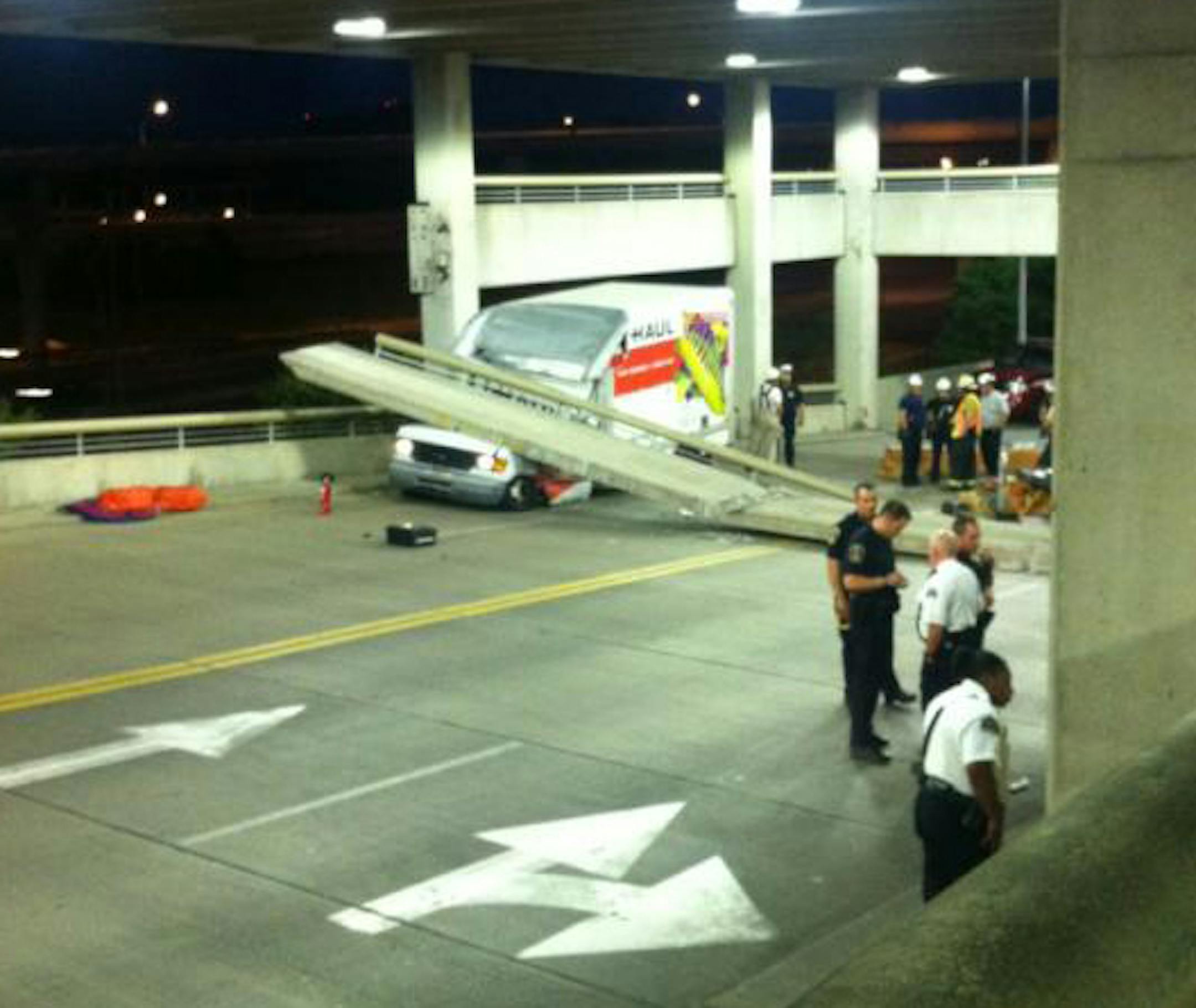 The scene at the Mall of America parking ramp on Friday night.