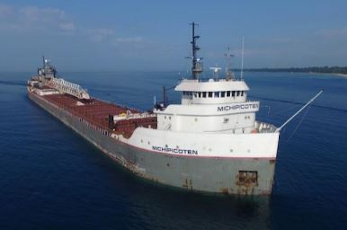 The captain of this ship navigated his way to a jet skier bobbing about and lost on Lake Superior. Credit: Photo by Marc Dease provided by Rand Logistics