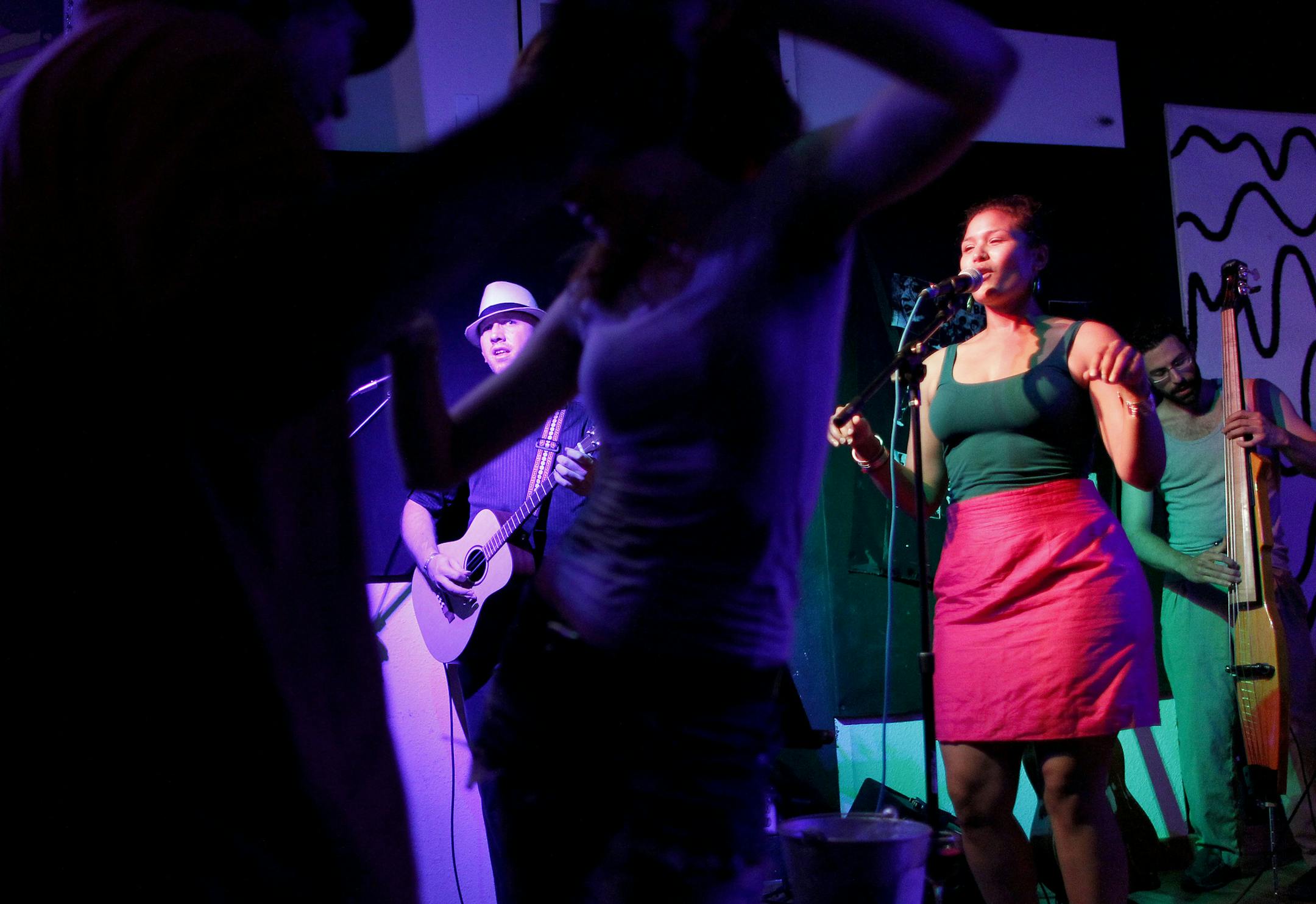 CARLOS GONZALEZ * cgonzalez@startribune.comJune 09, 2011, Malamanya, an all-acoustic Latin band that harkens back to vintage 1960s and 70s salsa and Cuban dance music. At the Driftwood Char Bar in south Minneapolis. ] Dancers moved to the music of Malamanya at the Driftwood Char Bar in south Minneapolis.