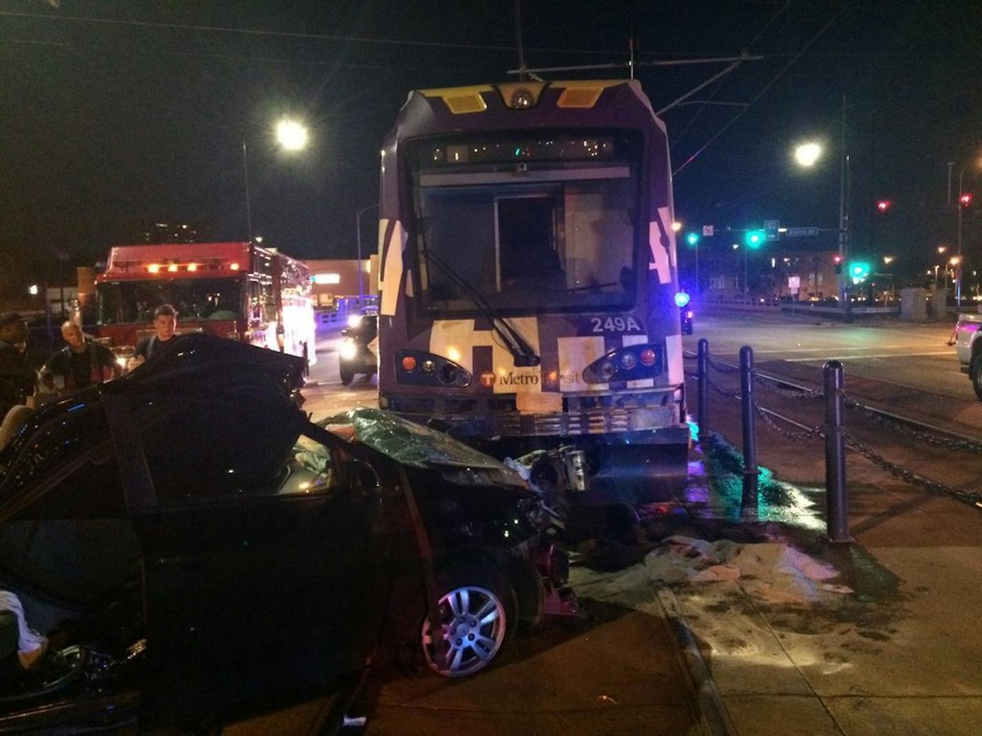 A photo from the scene following the fatal light rail crash that killed Nicolas Westlake in July 2017.