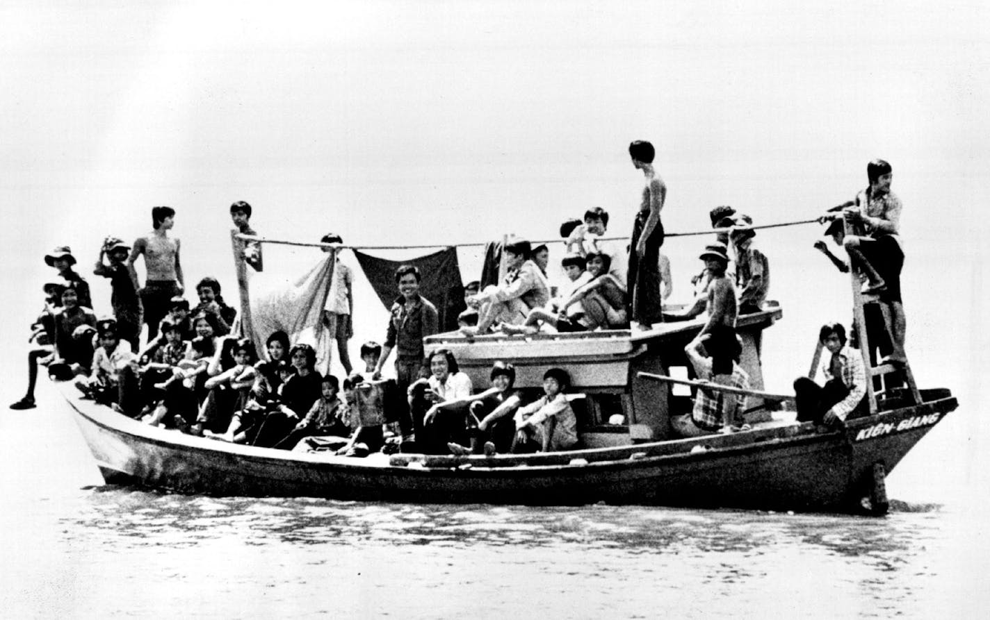 Southeast Asian Boat People making the perilous exodus from Vietnam in March 1981.