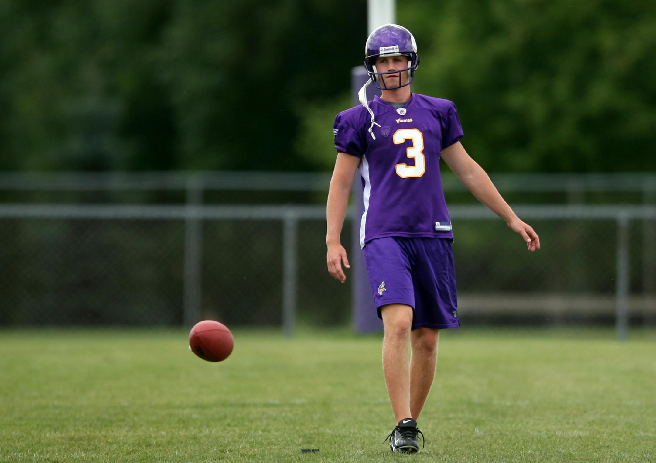 Vikings kicker Steven Hauschka during 2008 training camp.