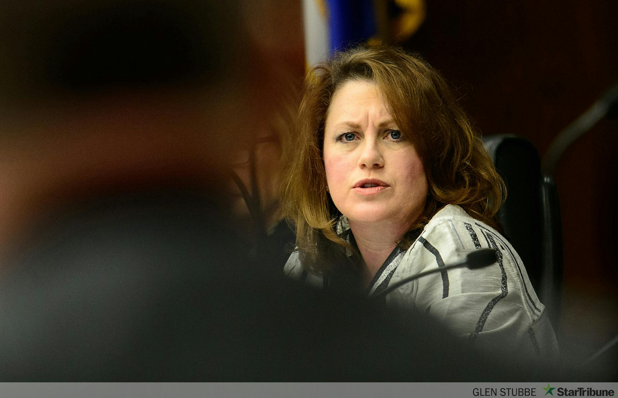 Tough questions from Sen Michelle Benson, R-Ham Lake, to MNsure Interim CEO Scott Leitz at MnSure Oversight Committee at the State Capitol.       ]   GLEN STUBBE * gstubbe@startribune.com   Wednesday, April 9, 2014