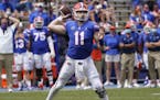 Florida quarterback Kyle Trask throws a pass against South Carolina during the second half of an NCAA college football game, Saturday, Oct. 3, 2020, i