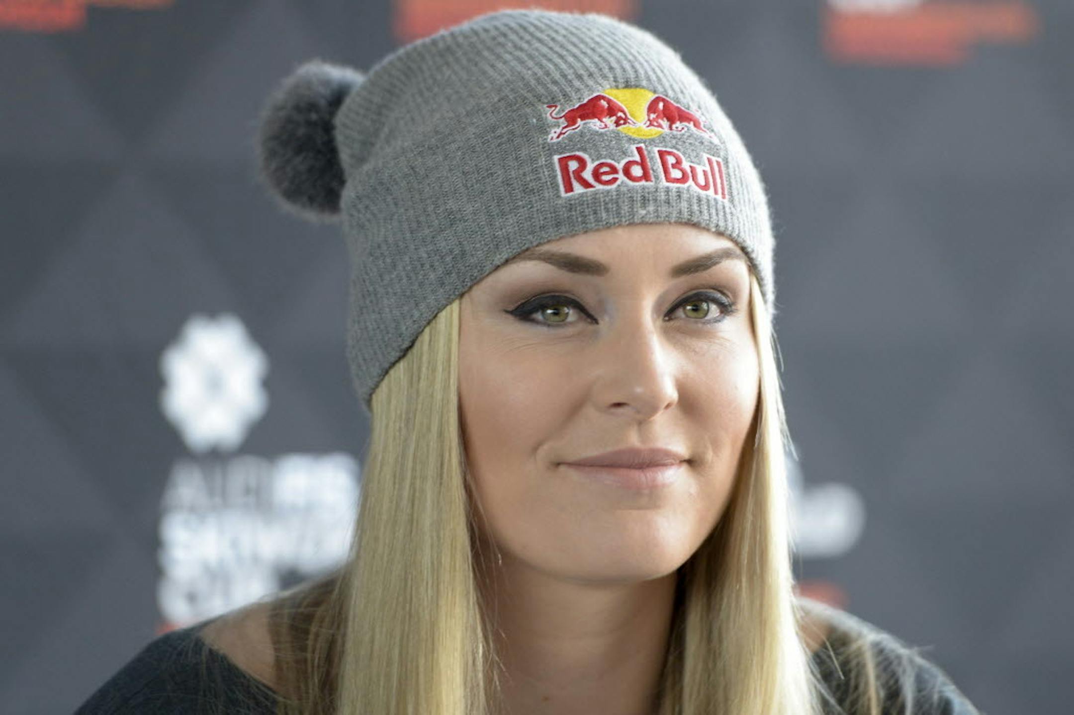 In this Feb. 23, 2016, file photo, U.S. alpine skier Lindsey Vonn speaks during a news conference at a hotel in Stockholm.