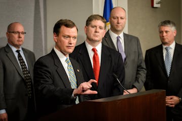 Some of the GOP candidates for governor of Minnesota: (left to right) Dave Thompson, Jeff Johnson, Kurt Zellers, Marty Seifert and Scott Honour.